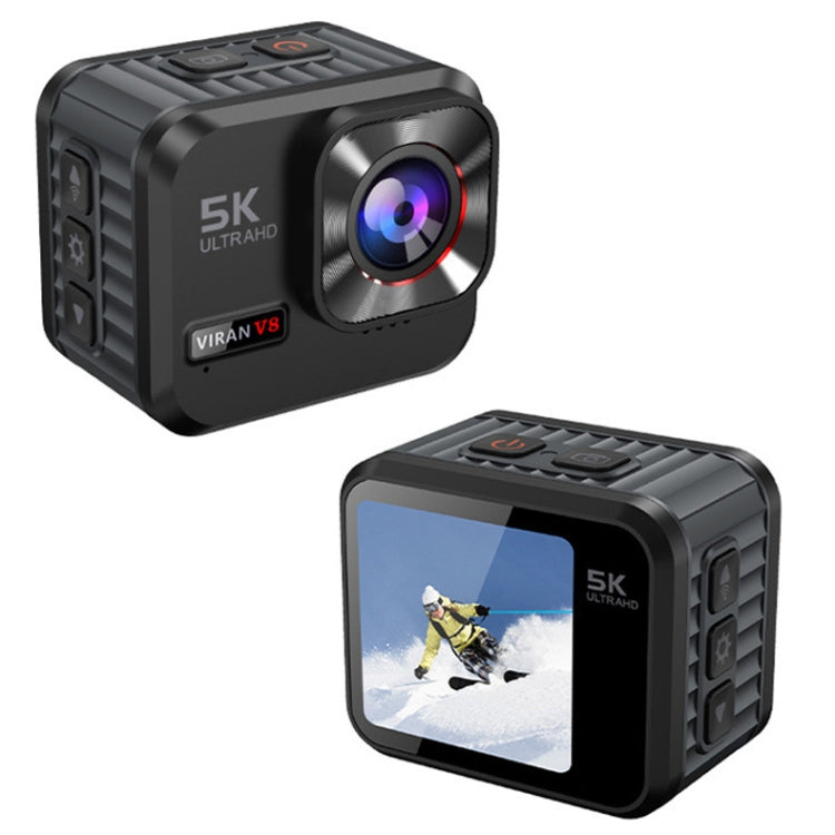 VIRAN V8 5K Ultra-Clear Outdoor Diving Anti-Shake Sports Camera Cycling Helmet Driving Recorder, V8(Black)